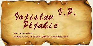 Vojislav Pljakić vizit kartica